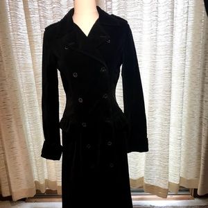 Black full length velour coat